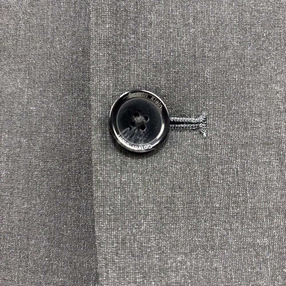 Calvin Klein Men's Infinite Slim Fit Blazer Size L Gray Suit‎ Jacket Two Button - Picture 4 of 10
